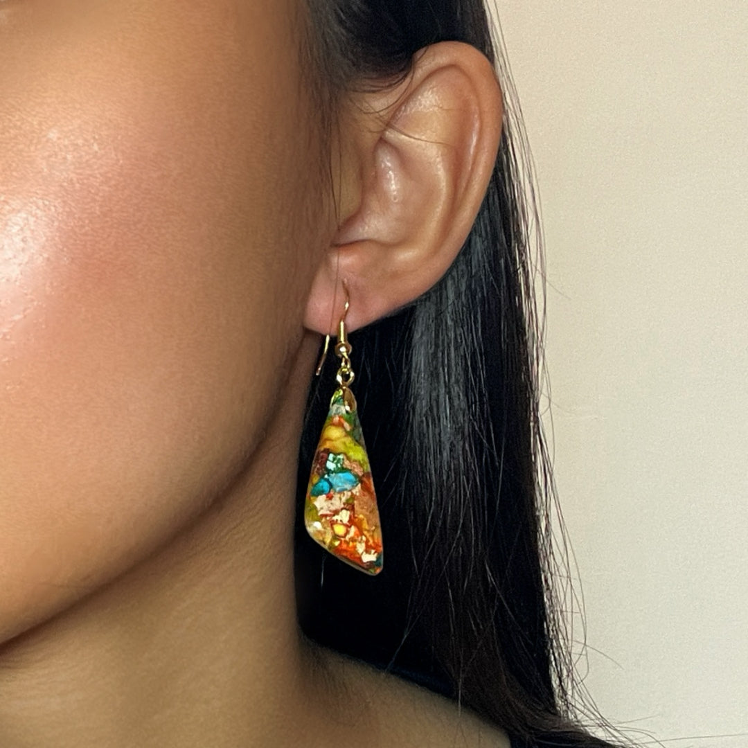 Stainless Steel Jasper Drop Earrings | Momentici