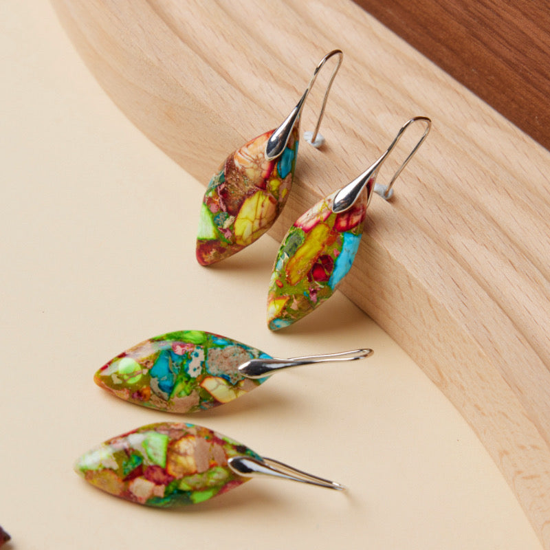 Boucles d'Oreilles Jaspe – Élégance Cachée