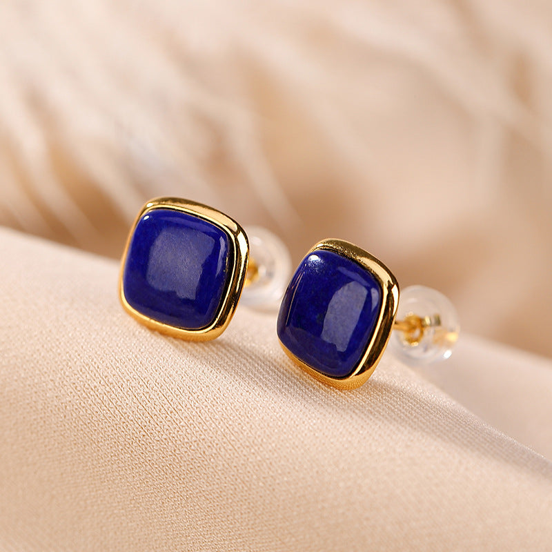 Lapis Lazuli Earrings – Confidence, Gold Plated Silver