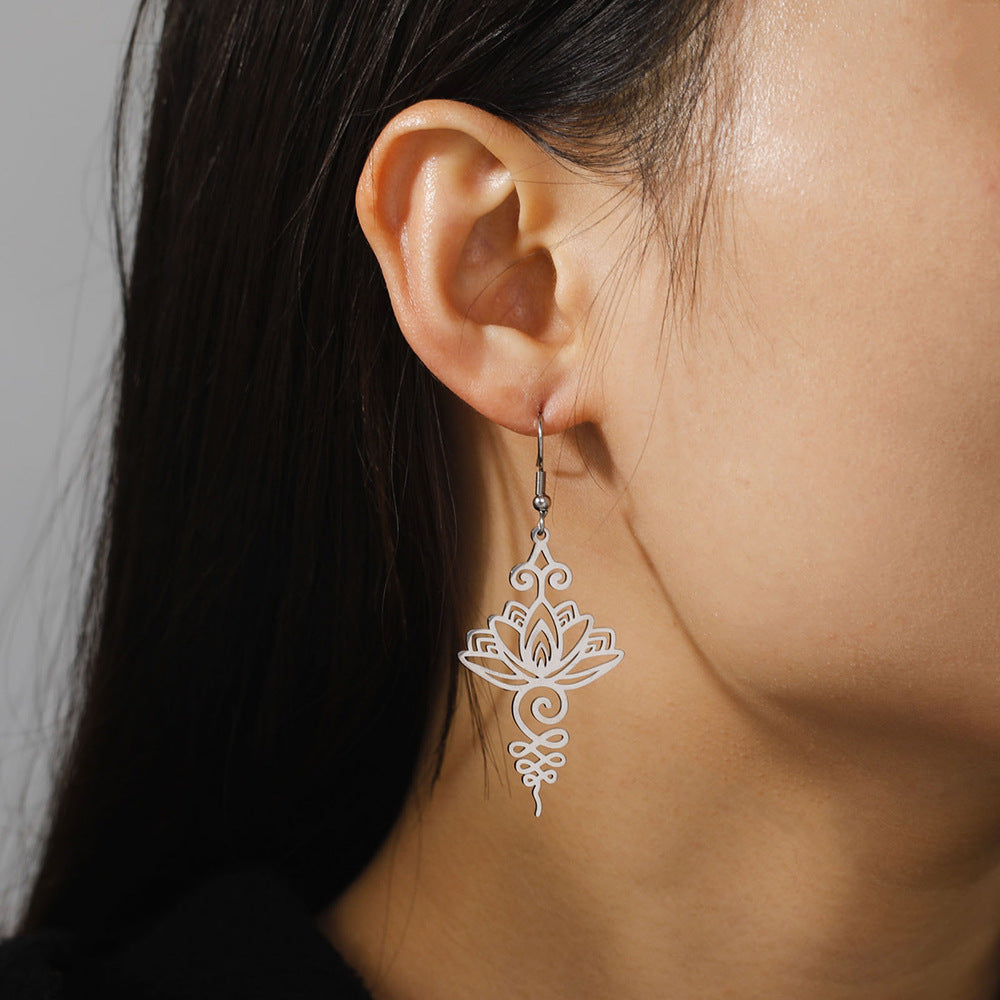 'Lotus Unalome' Earrings