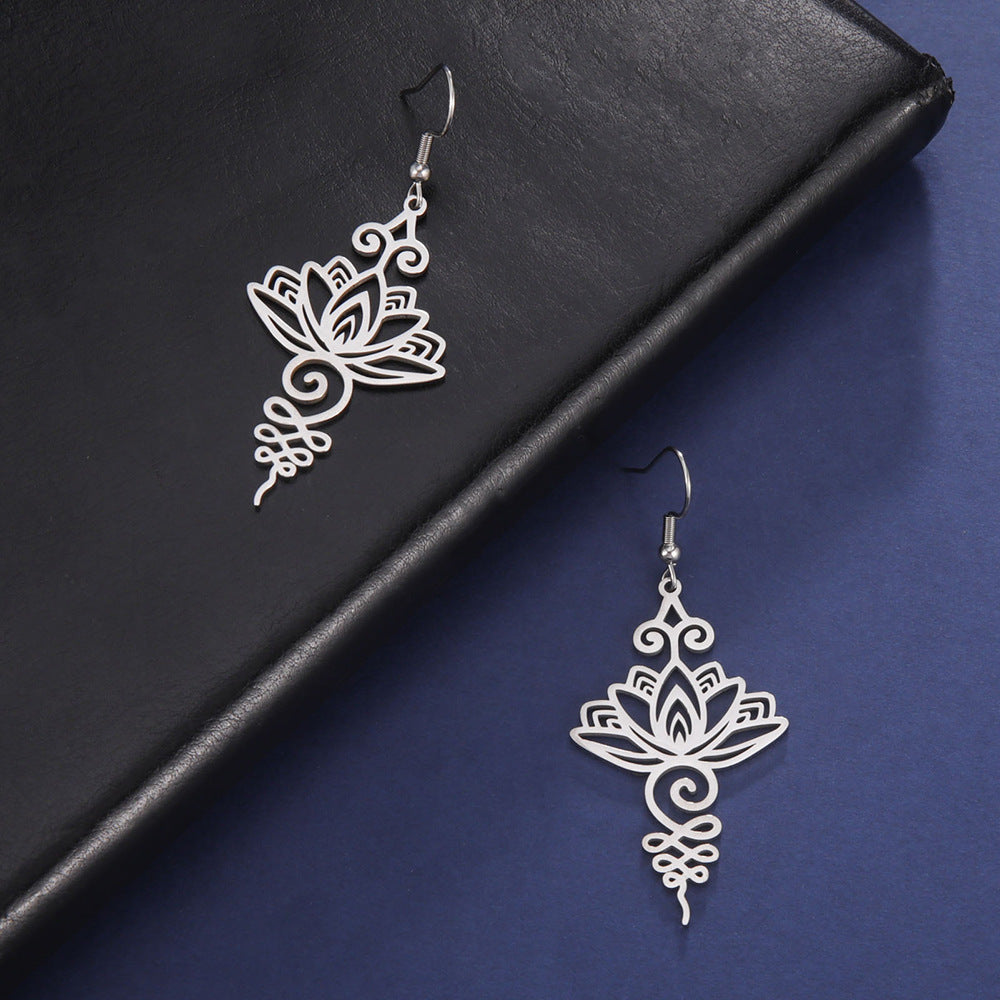 'Lotus Unalome' Earrings