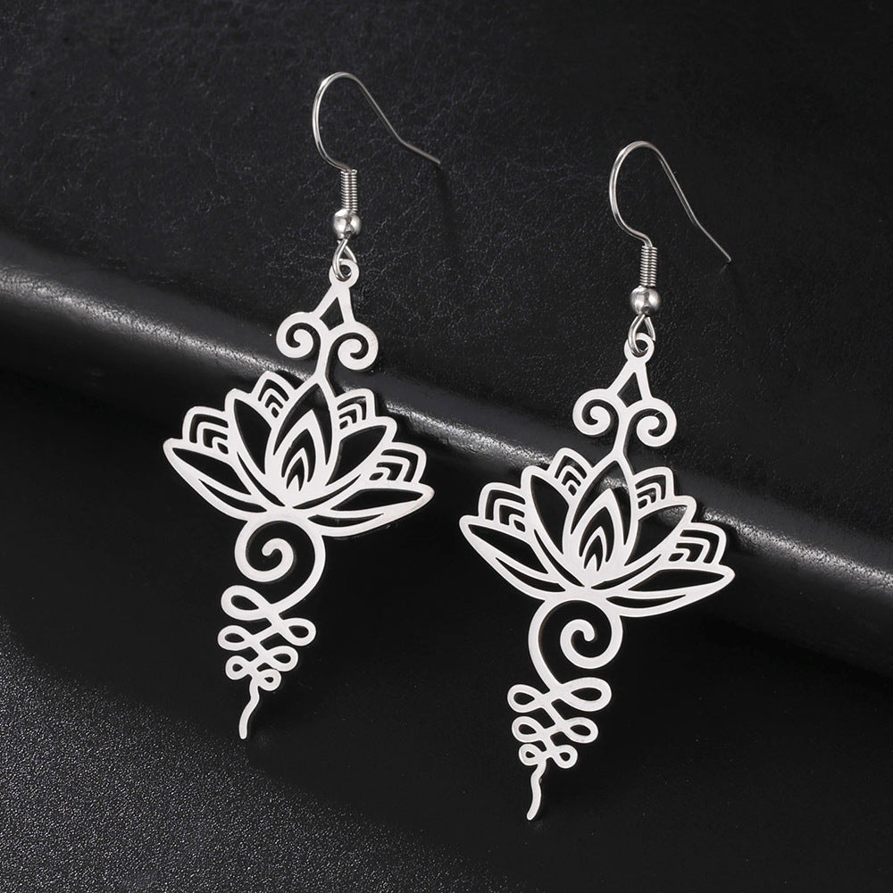 'Lotus Unalome' Earrings