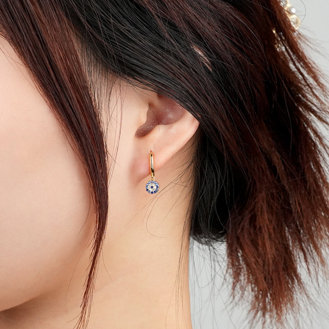 Evil Eye Earrings – Gaze, Gold Plated Silver