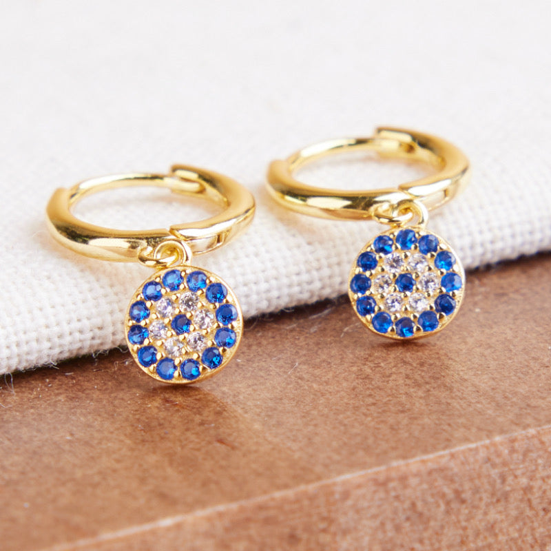 Evil Eye Earrings – Gaze, Gold Plated Silver