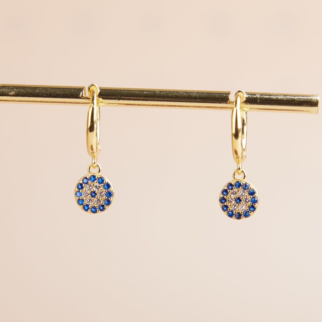 Evil Eye Earrings – Gaze, Gold Plated Silver