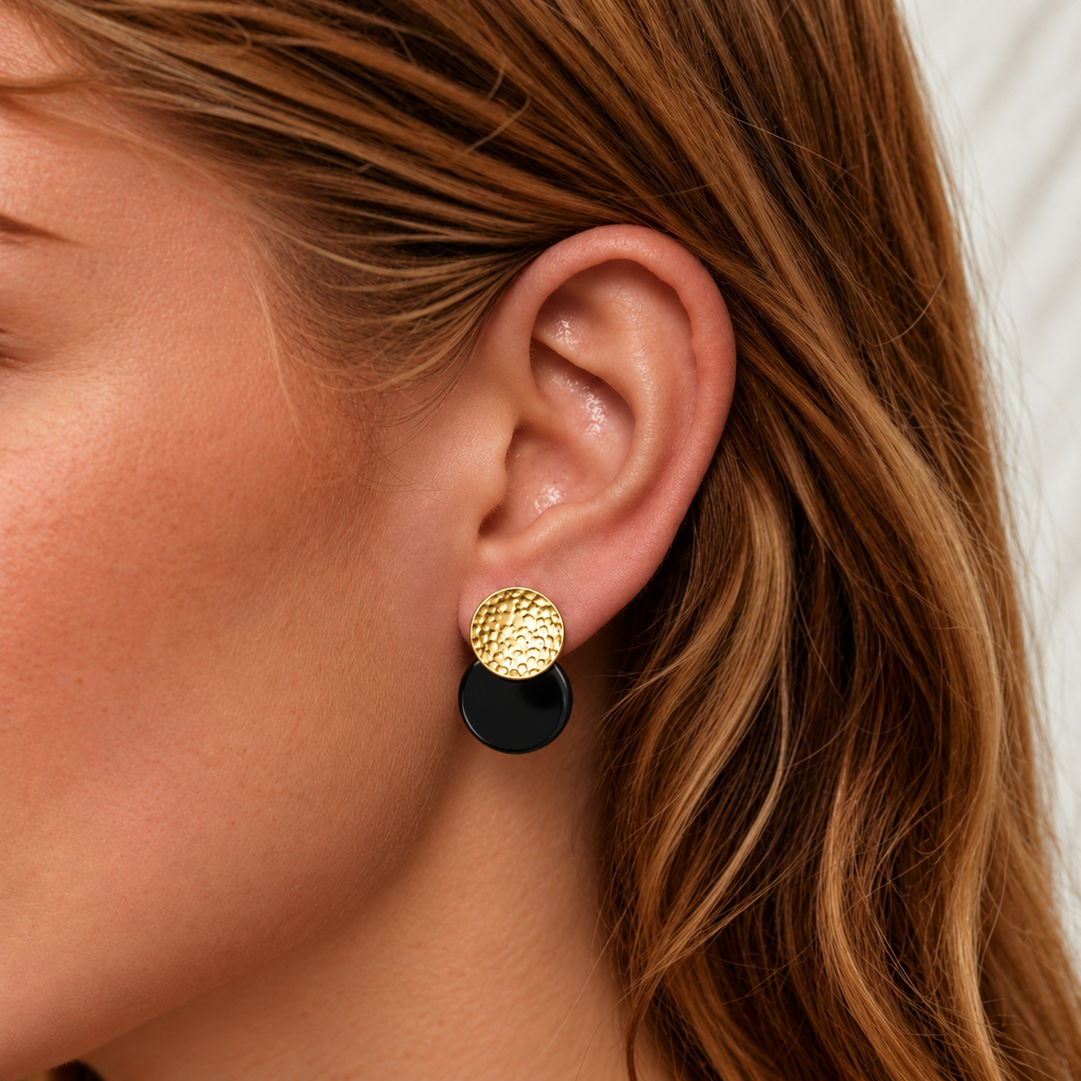 Boucles d'Oreilles Obsidienne – Chic Géométrique
