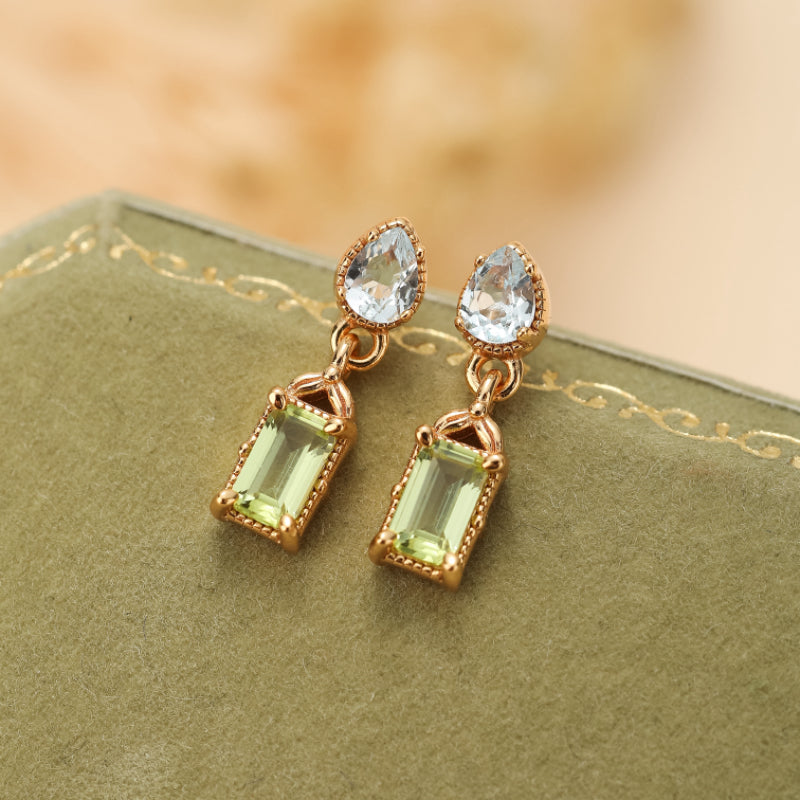 Peridot and Topaz Earrings – Refined Geometry
