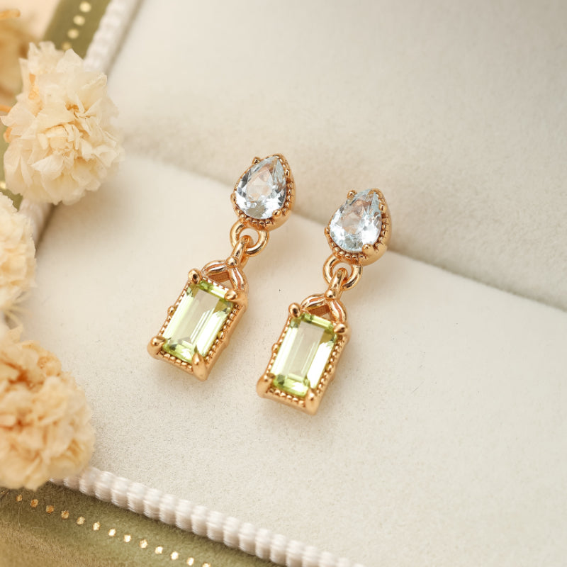 Peridot and Topaz Earrings – Refined Geometry