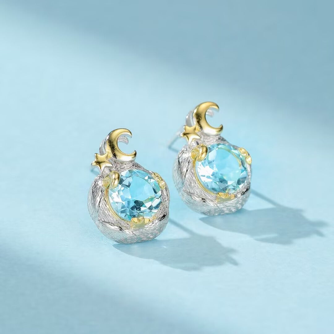 Topaz Earrings – Sun Drops, 925 Silver