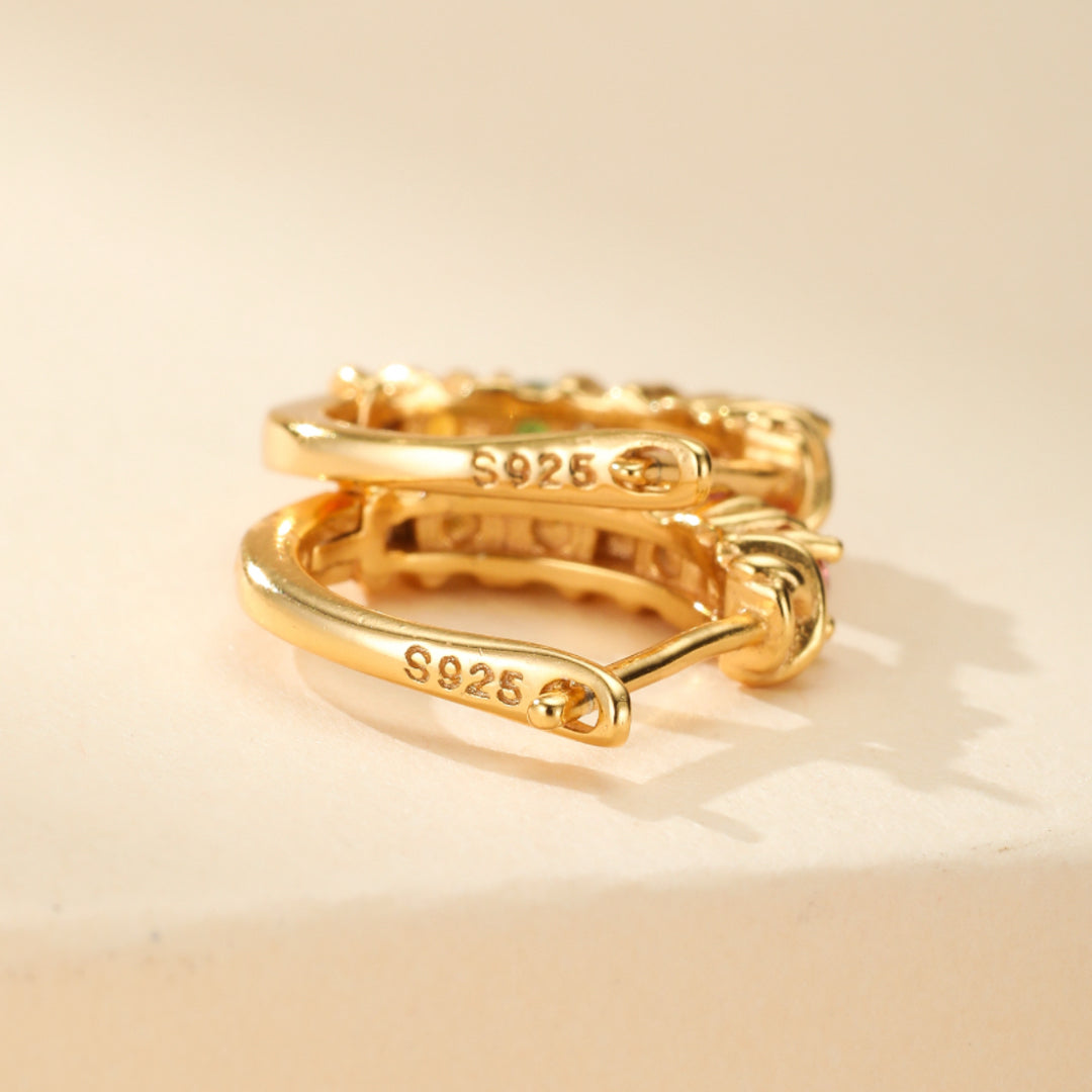 Boucles d'Oreilles Tourmaline – Harmonie Lumineuse, Argent Plaqué Or 18k