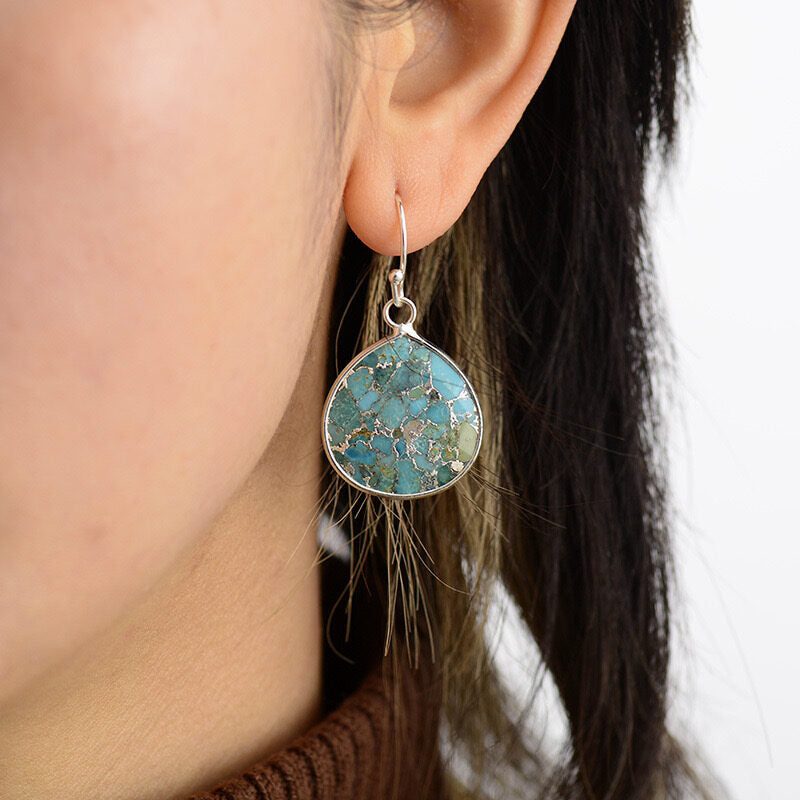Boucles d'Oreilles Turquoise – Miroir du Ciel