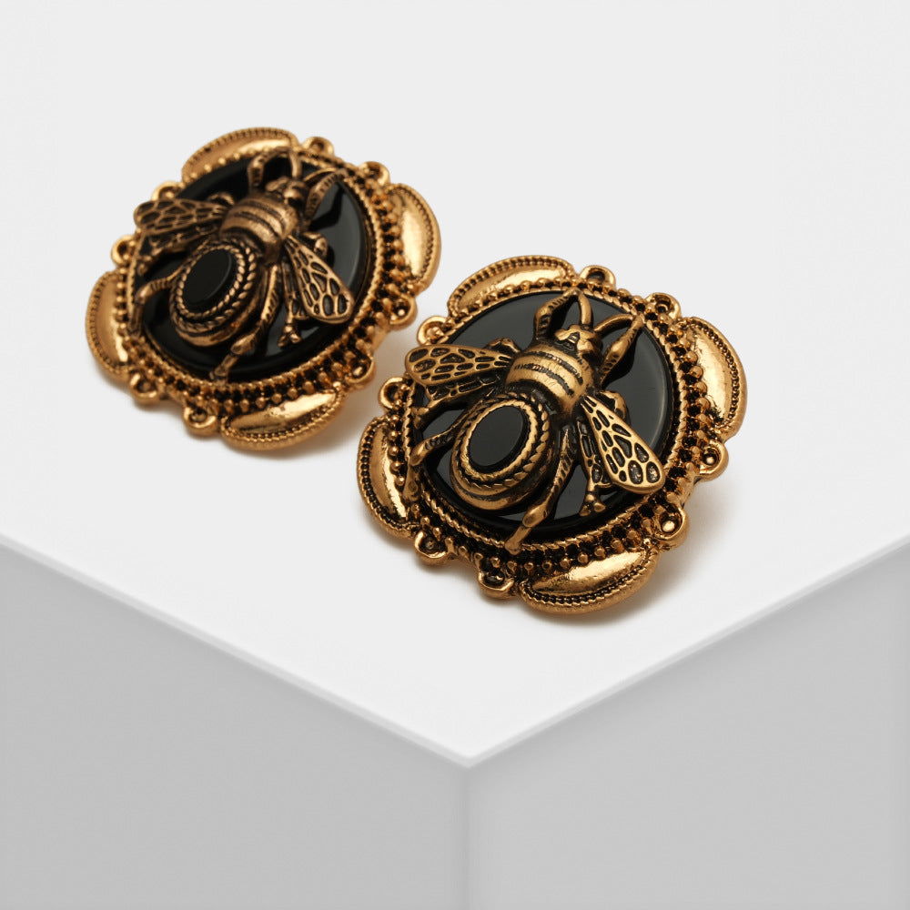 Boucles d’Oreilles Agate – Abeille Royale