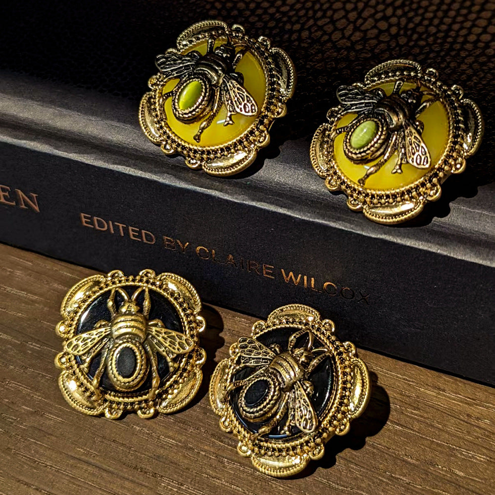 Boucles d’Oreilles Agate – Abeille Royale