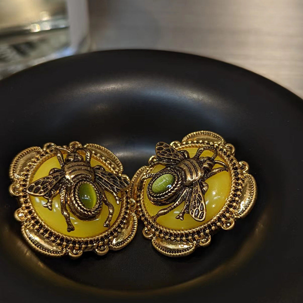 Boucles d’Oreilles Agate – Abeille Royale