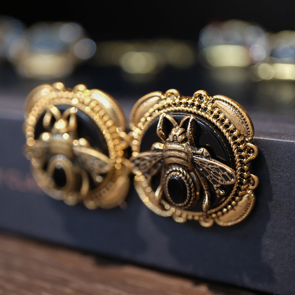 Boucles d’Oreilles Agate – Abeille Royale