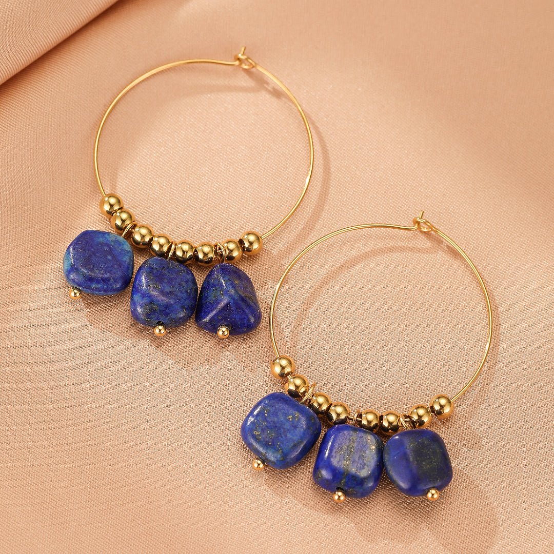 Boucles d’Oreilles Amazonite/Lapis Lazuli – Éclat Minéral