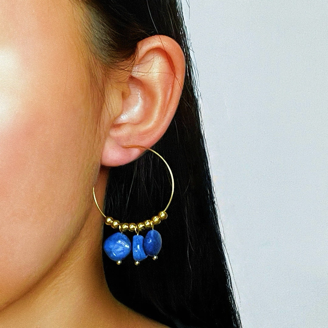 Boucles d’Oreilles Amazonite/Lapis Lazuli – Éclat Minéral