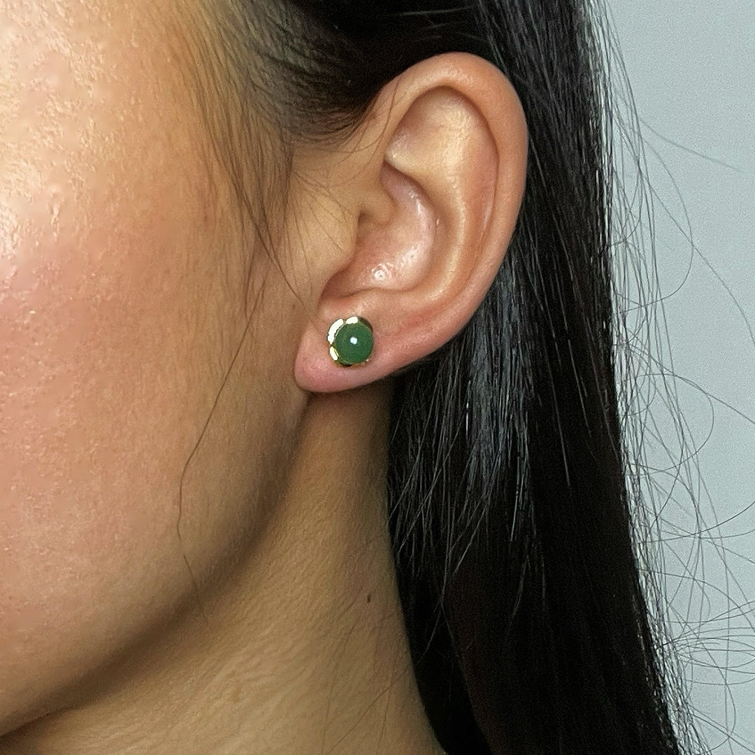 Bijoux-Boucles d’oreilles Aventurine – Éclat Intemporel, Argent