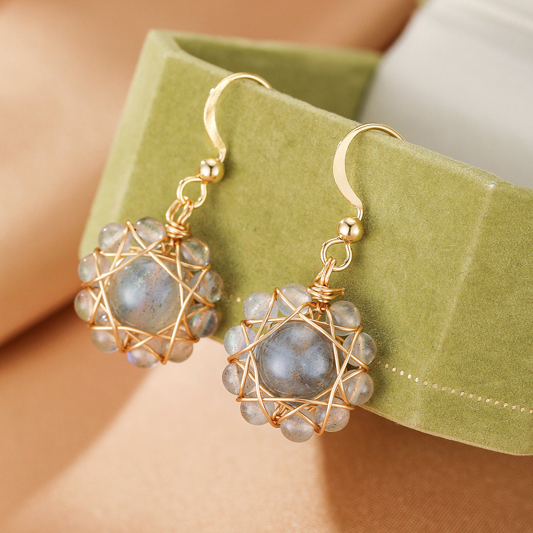 Boucles dOreilles Labradorite  Sphre Cleste