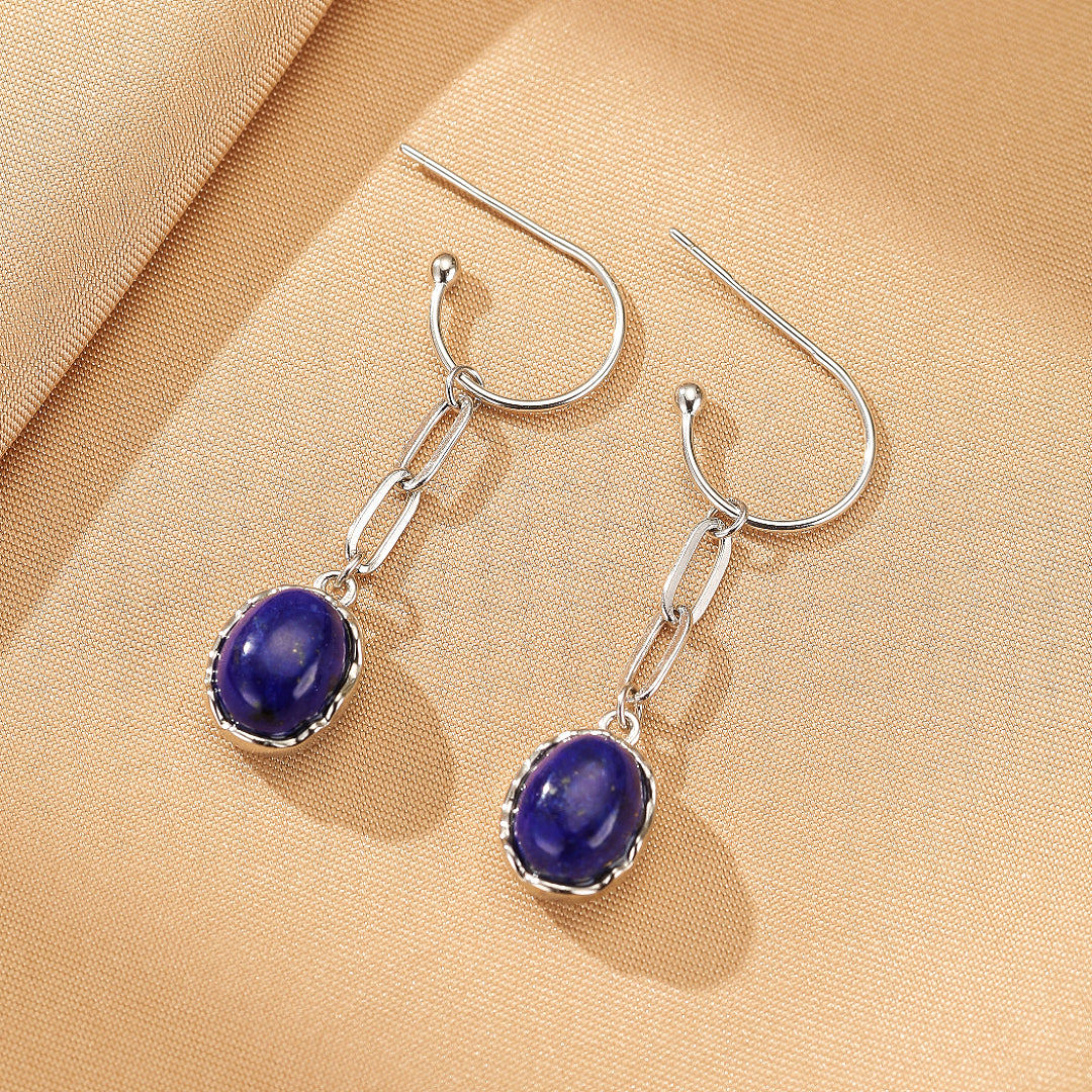 Boucles d’oreilles Malachite/Lapis Lazuli – Harmonie des Pierres, Argent