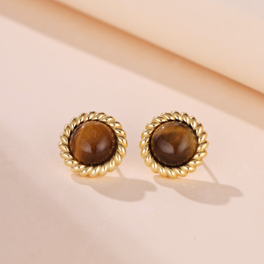 Boucles d'Oreilles Oeil de Tigre – Éclat Captivant
