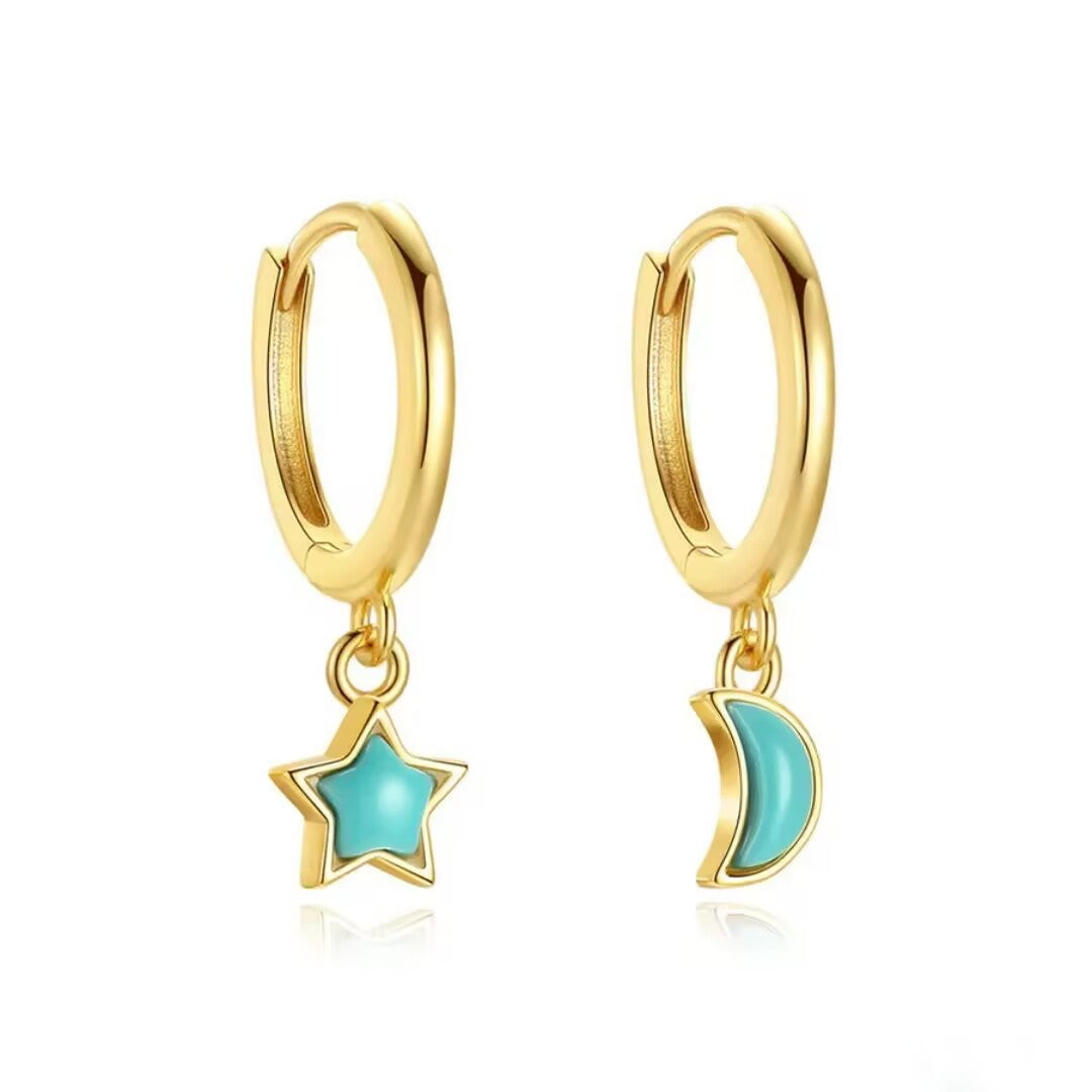 Turquoise Earrings – Enchanted Sky, Gold Plated Silver