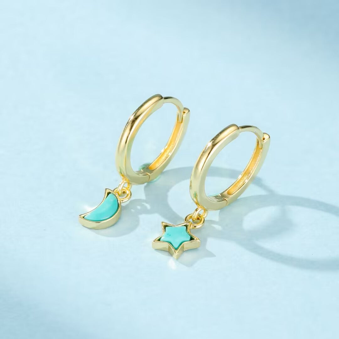 Turquoise Earrings – Enchanted Sky, Gold Plated Silver