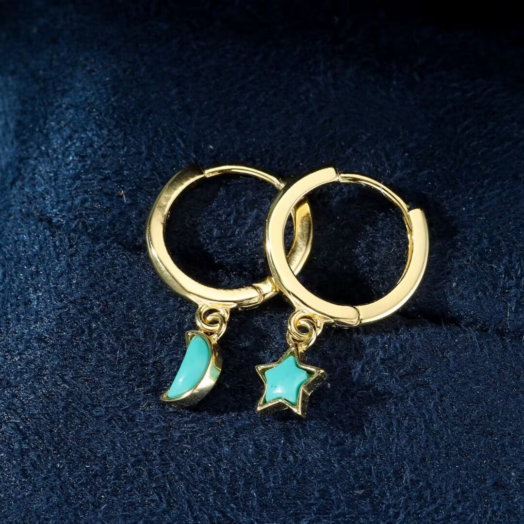 Turquoise Earrings – Enchanted Sky, Gold Plated Silver