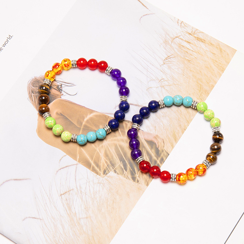 Bracelet 7 Chakras en Pierres Naturelles – Sphères de Lumière