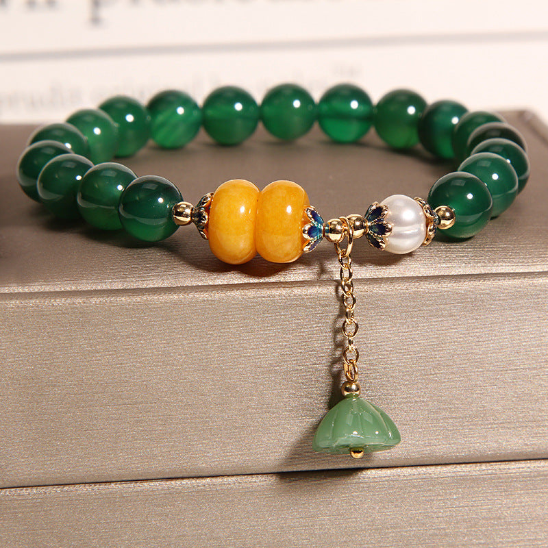 Bracelet Agate et Lotus – Forestière