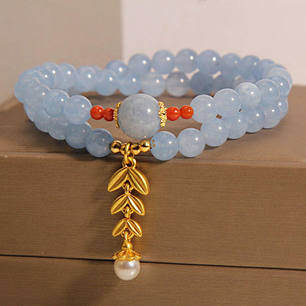 Bracelet Aigue Marine et Perle – Azur Moisson