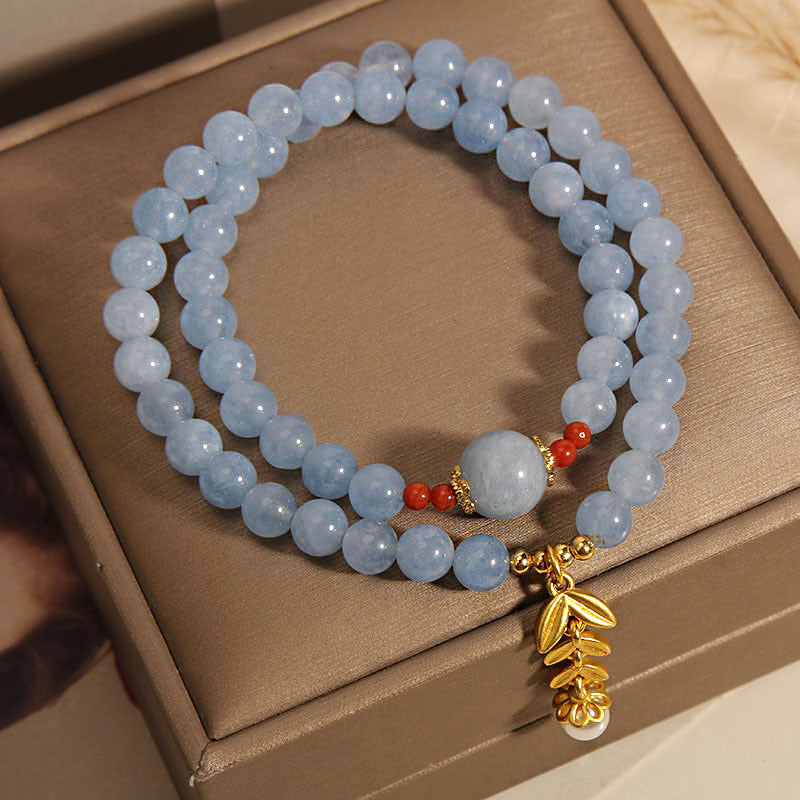 Bracelet Aigue Marine et Perle – Azur Moisson