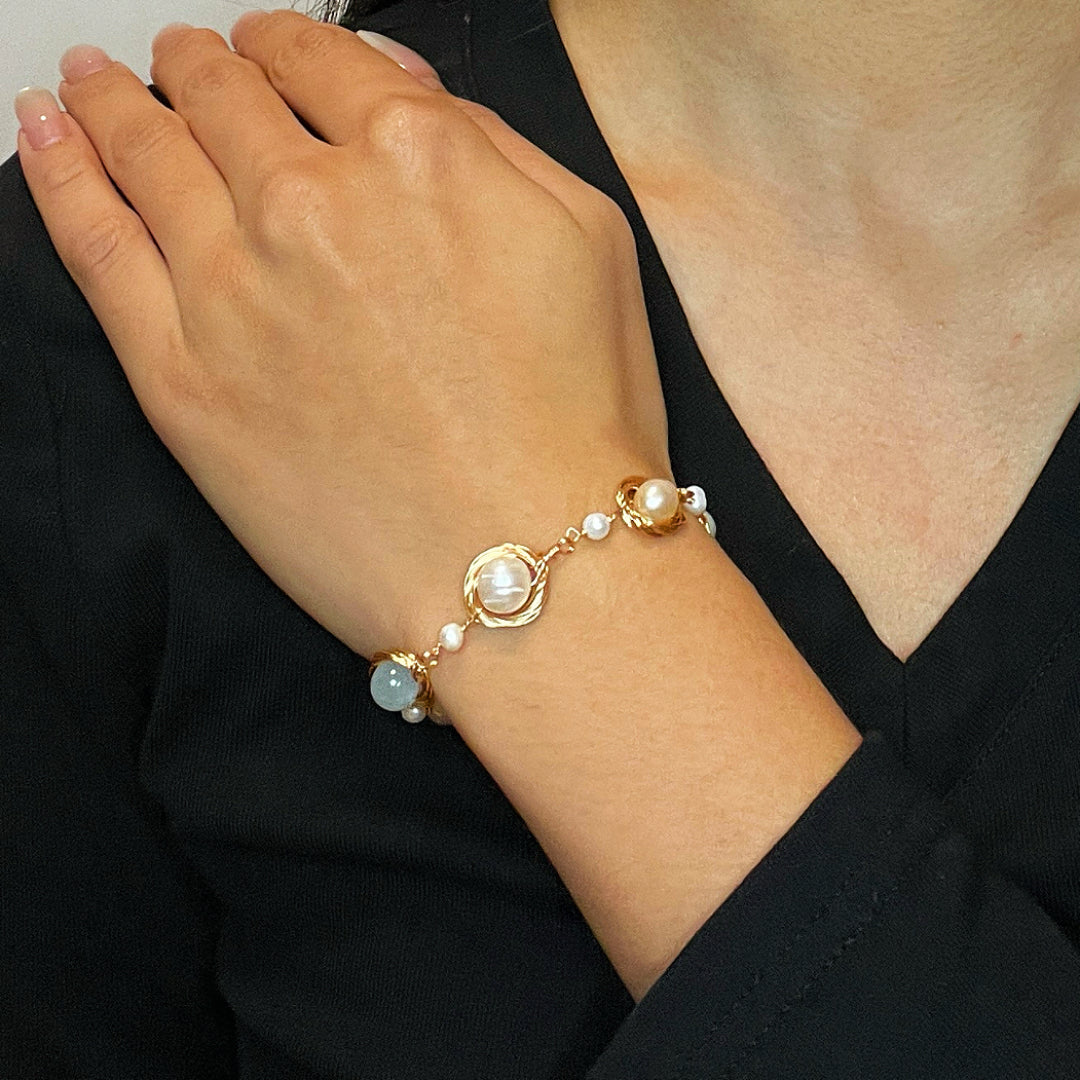 Aquamarine and Pearl Bracelet – Marine Treasure