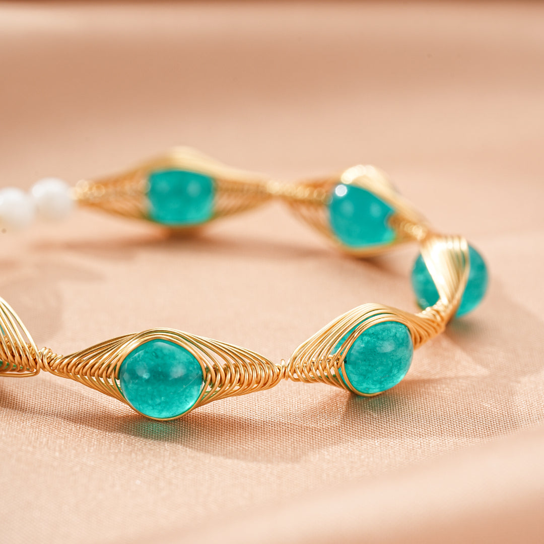 Amazonite Bracelet – Golden Bohemian Thread