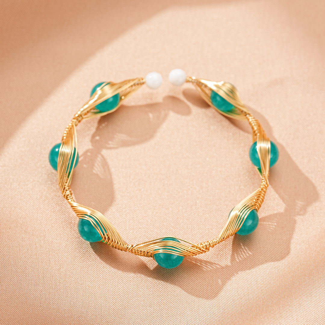 Amazonite Bracelet – Golden Bohemian Thread