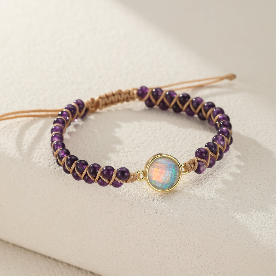Bracelet Améthyste et Opale – Création Divine