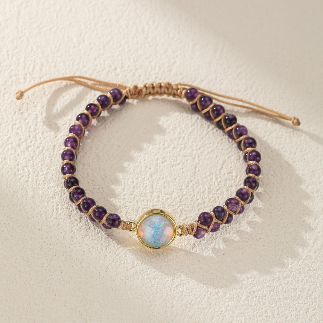 Bracelet Améthyste et Opale – Création Divine