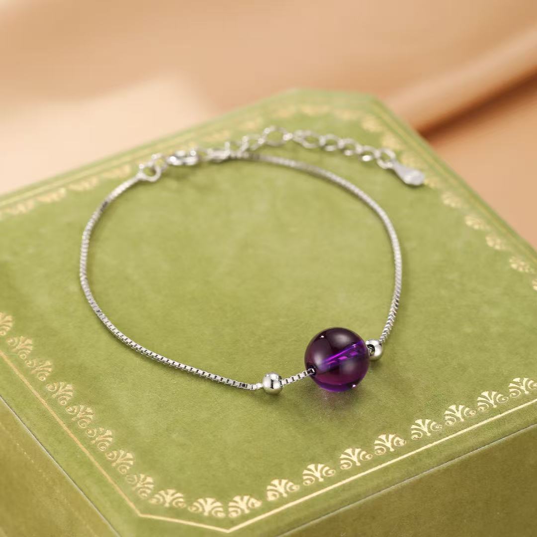 Bracelet Améthyste – Goutte de Douceur, Argent - 5