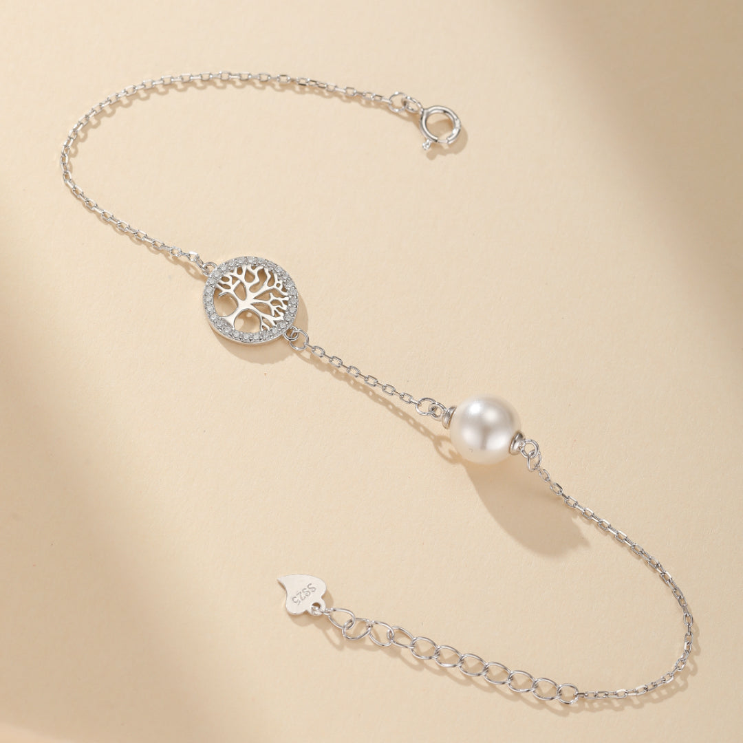 Bracelet Arbre de Vie et Perle – Vitalité, Argent 925