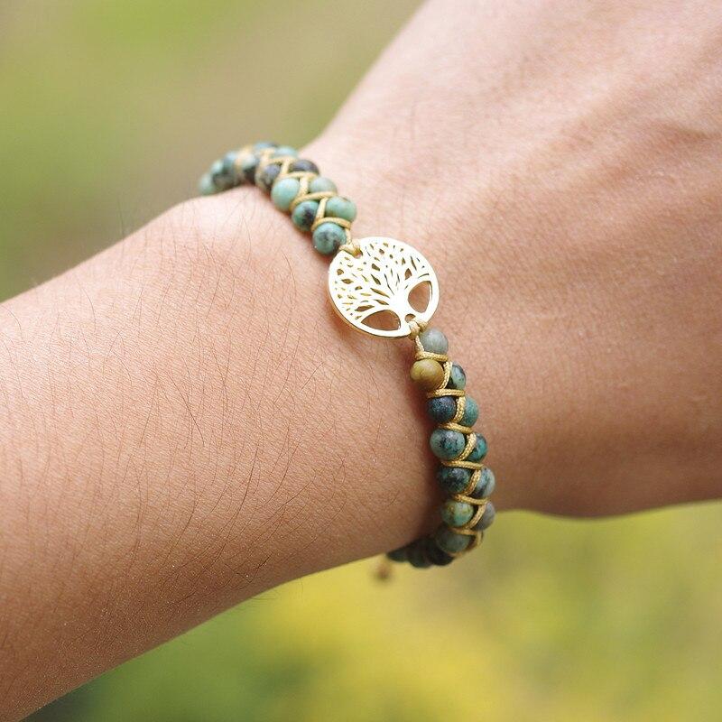 'Bonheur' Tree of Life Bracelet in African Jasper