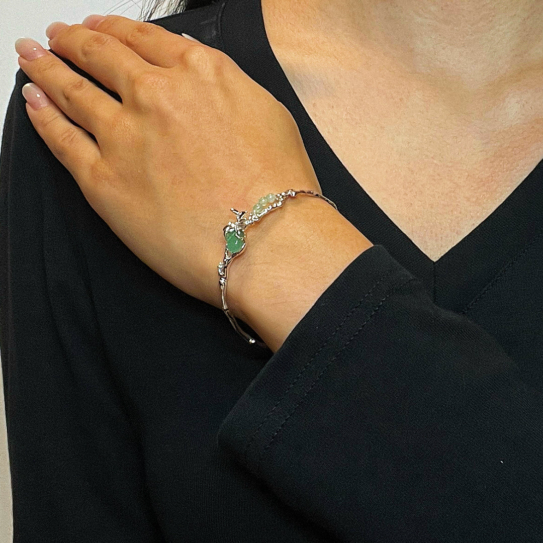 Bracelet Aventurine – Esprit Sauvage, Argent