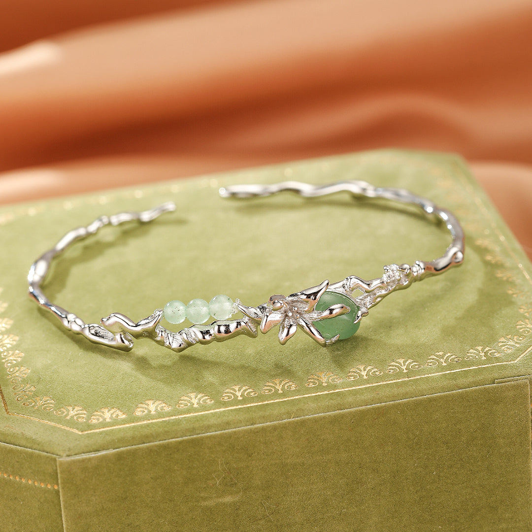 Bracelet Aventurine – Esprit Sauvage, Argent