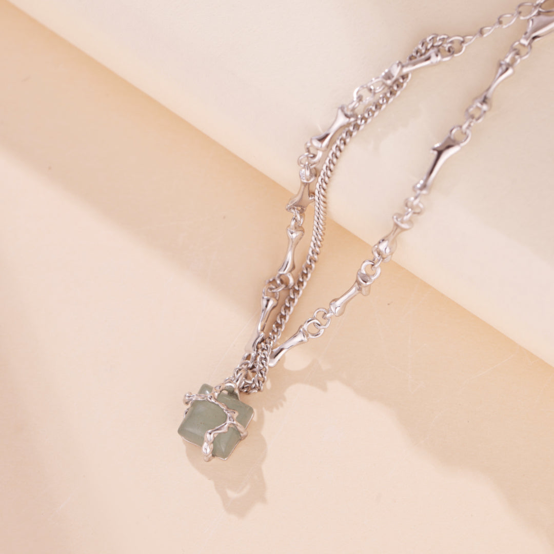 Bracelet Aventurine – Fleur de Sérénité, Argent