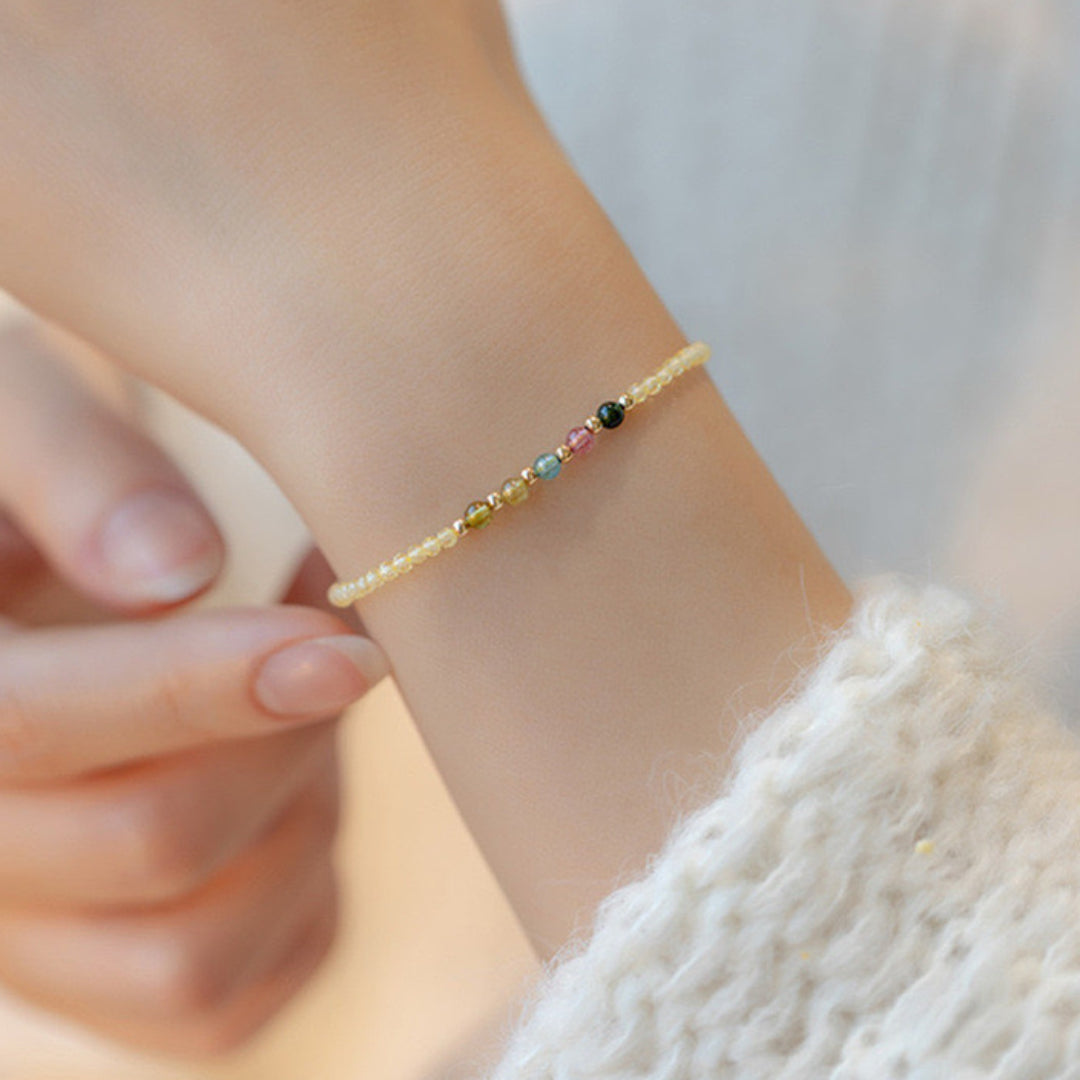 Bracelet Citrine et Tourmaline – Abondance Arc-en-Ciel