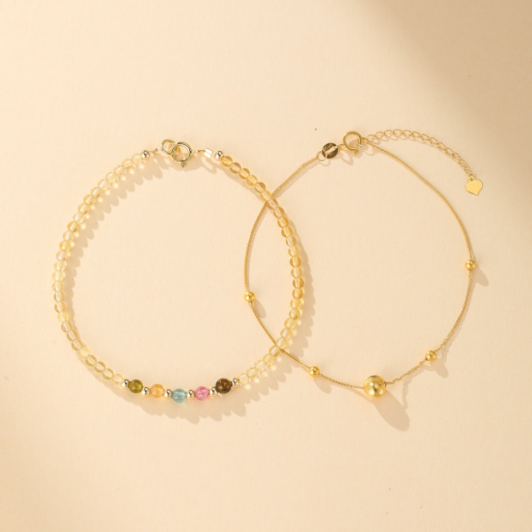 Bracelet Citrine et Tourmaline – Abondance Arc-en-Ciel