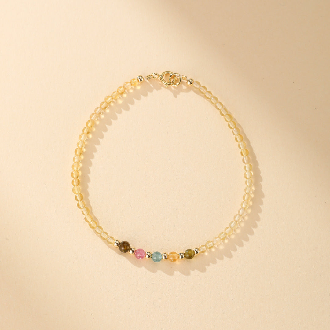 Bracelet Citrine et Tourmaline – Abondance Arc-en-Ciel