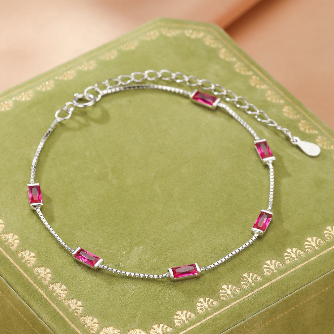 Carnelian Bracelet – Fire Charm, Silver