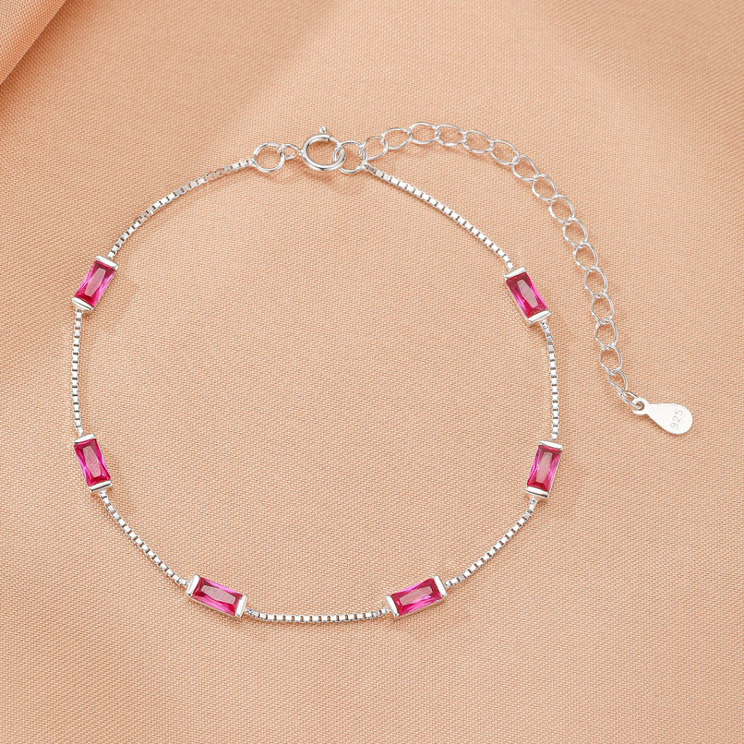 Bracelet Cornaline – Charme de Feu, Argent