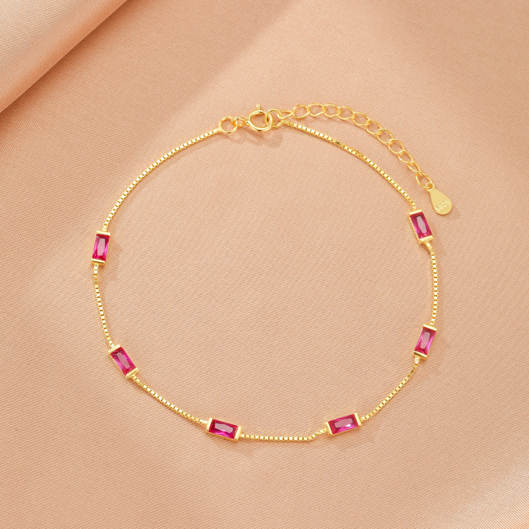 Bracelet Cornaline – Charme de Feu, Argent