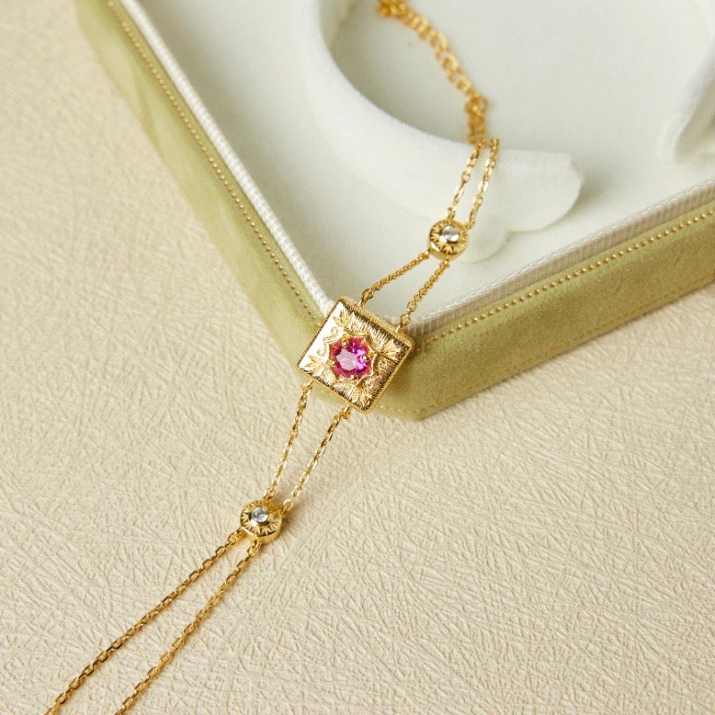 Bracelet Cornaline – Joie de vivre, Argent Plaqué Or